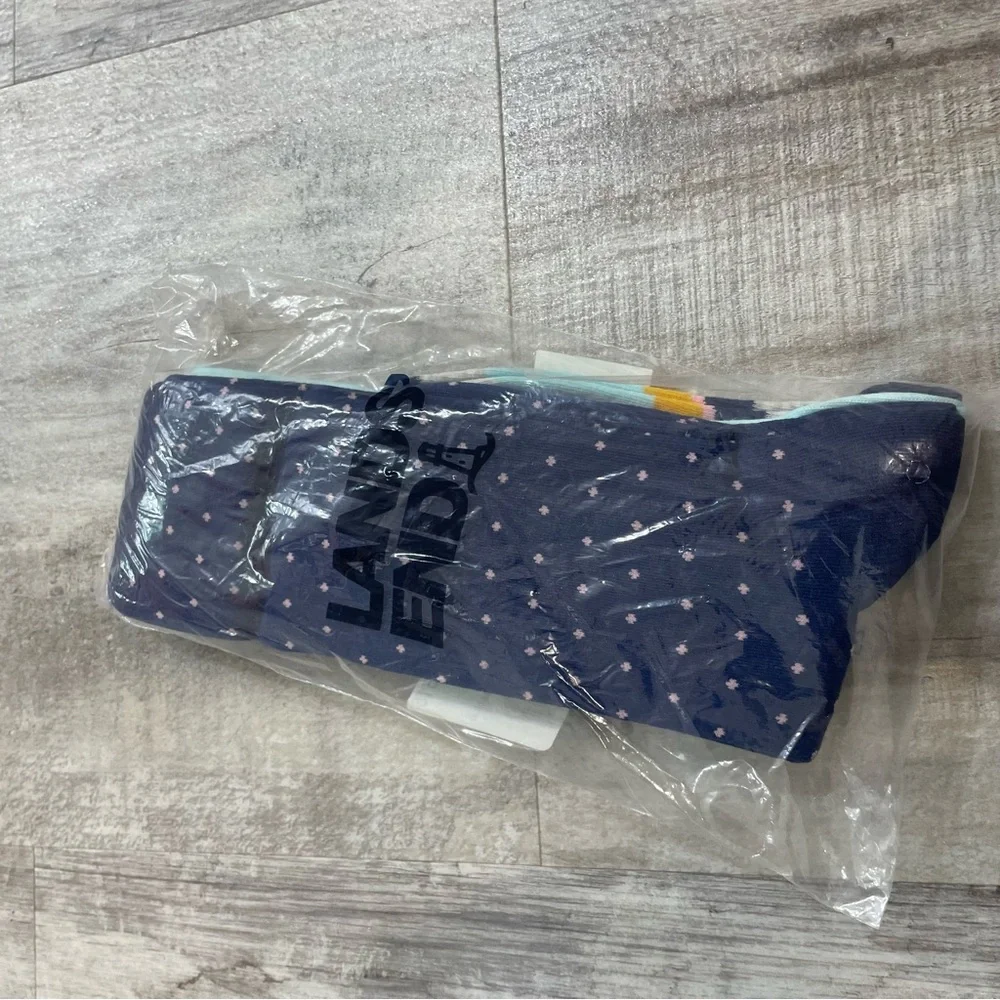 Lands' End 3 Pairs Crew Socks Birds of Paradise L-XL